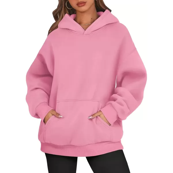 imageATHMILE Womens Oversized Hoodies Fleece Sweatshirts Long Sleeve Sweaters Pullover Fall Clothes with PocketPink