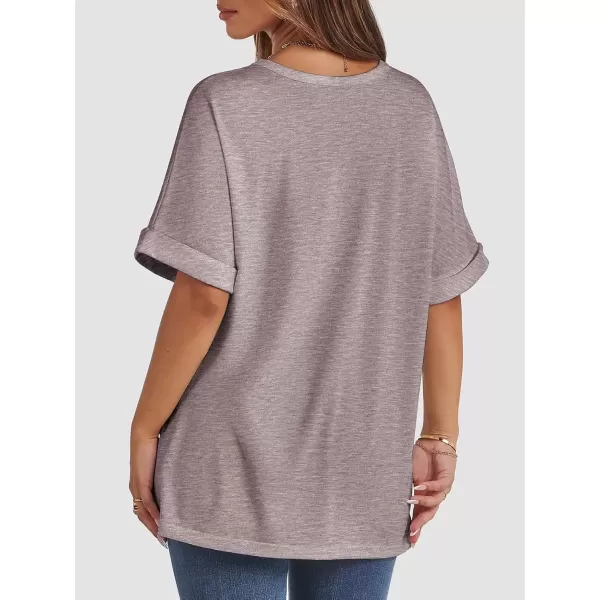 imageATHMILE Womens Oversized T Shirts Loose Fit Crewneck Short Sleeve Summer Casual Blouse 2024 Y2K Tee TopsGray Purple