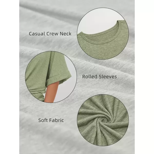 imageATHMILE Womens Oversized T Shirts Loose Fit Crewneck Short Sleeve Summer Casual Blouse 2024 Y2K Tee TopsArmy Green