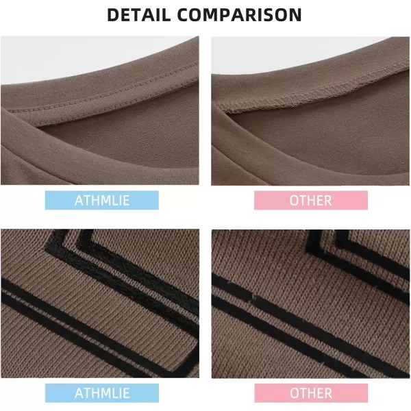 imageATHMILE Womens Oversized T Shirts Loose Fit Crewneck Short Sleeve Tops Summer Casual Blouse Y2K 2024 Basic TeeBrown