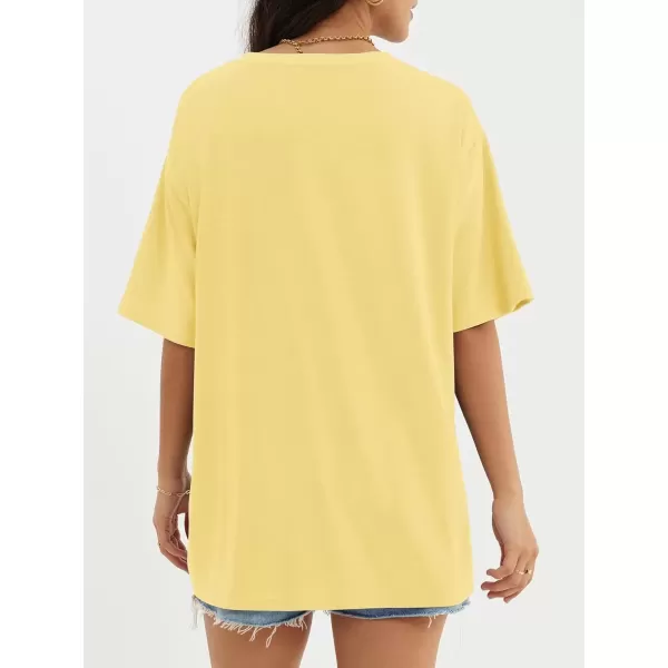 imageATHMILE Womens Oversized T Shirts Loose Fit Crewneck Short Sleeve Tops Summer Casual Blouse Y2K 2024 Basic TeeLemon