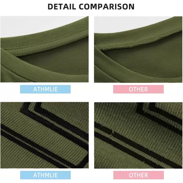 imageATHMILE Womens Oversized T Shirts Loose Fit Crewneck Short Sleeve Tops Summer Casual Blouse Y2K 2024 Basic TeeArmygreen