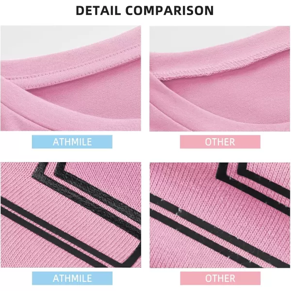 imageATHMILE Womens Oversized T Shirts Loose Fit Crewneck Short Sleeve Tops Summer Casual Blouse Y2K 2024 Basic TeePink