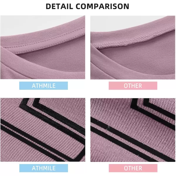 imageATHMILE Womens Oversized T Shirts Loose Fit Crewneck Short Sleeve Tops Summer Casual Blouse Y2K 2024 Basic TeeDarkpink