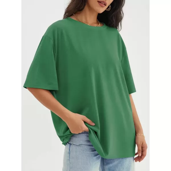imageATHMILE Womens Oversized T Shirts Loose Fit Crewneck Short Sleeve Tops Summer Casual Blouse Y2K 2024 Basic TeeForest
