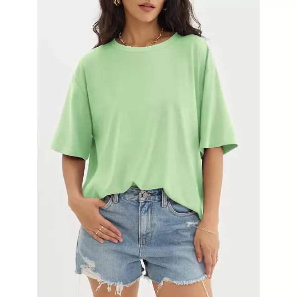imageATHMILE Womens Oversized T Shirts Loose Fit Crewneck Short Sleeve Tops Summer Casual Blouse Y2K 2024 Basic TeeMintgreen