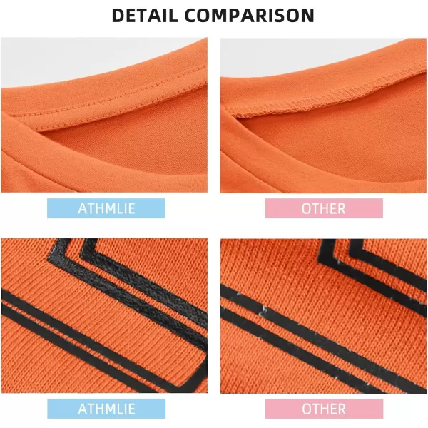 imageATHMILE Womens Oversized T Shirts Loose Fit Crewneck Short Sleeve Tops Summer Casual Blouse Y2K 2024 Basic TeeOrange