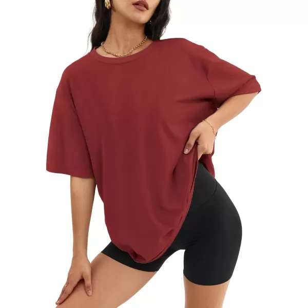 imageATHMILE Womens Oversized T Shirts Loose Fit Crewneck Short Sleeve Tops Summer Casual Blouse Y2K 2024 Basic TeeWinered