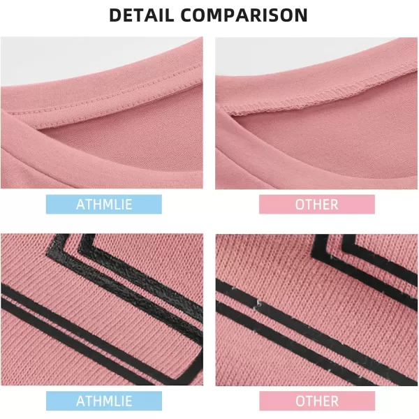 imageATHMILE Womens Oversized T Shirts Loose Fit Crewneck Short Sleeve Tops Summer Casual Blouse Y2K 2024 Basic TeeCameo Pink
