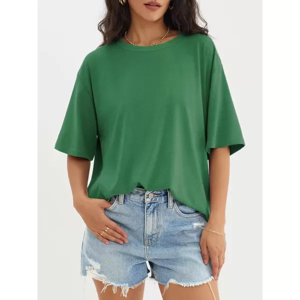 imageATHMILE Womens Oversized T Shirts Loose Fit Crewneck Short Sleeve Tops Summer Casual Blouse Y2K 2024 Basic TeeForest