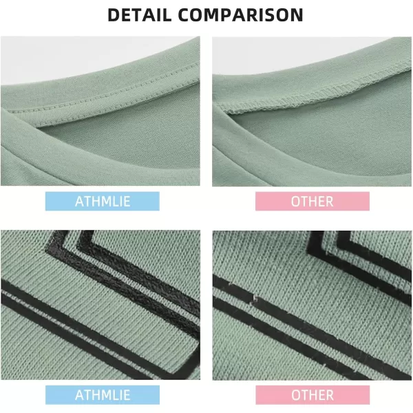 imageATHMILE Womens Oversized T Shirts Loose Fit Crewneck Short Sleeve Tops Summer Casual Blouse Y2K 2024 Basic TeeGrey Green