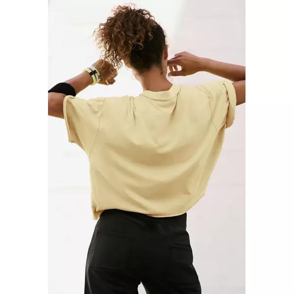 imageATHMILE Womens Oversized TShirts Short Sleeve Workout Crop Tops Casual Drop Shoulder Boxy Roll Hem Basic Loose TeesBeige