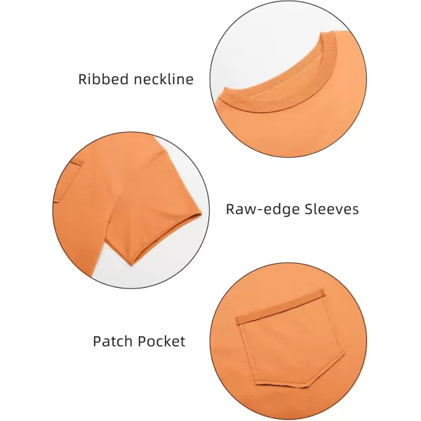 imageATHMILE Womens Oversized TShirts Short Sleeve Workout Crop Tops Casual Drop Shoulder Boxy Roll Hem Basic Loose TeesOrange