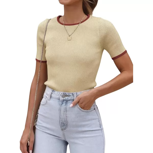 Almond&red-short Sleeve