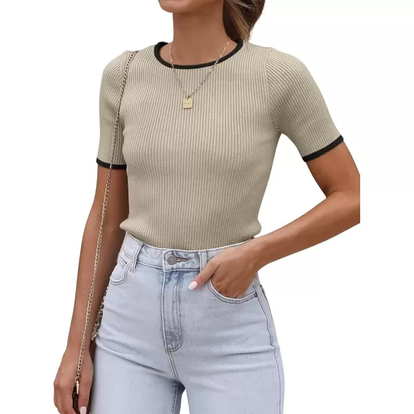 Almond&black-short Sleeve