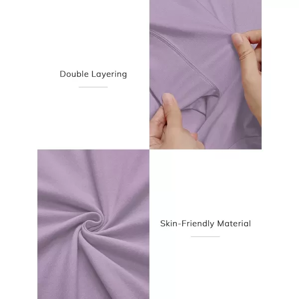 imageATHMILE Womens Short Sleeve Shirts Crop Tops Basic Double Modal Layering Tight Slim Fit Y2K T Shirts Clothes 2024Purple