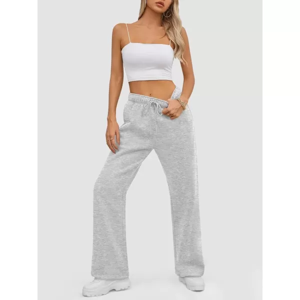 imageATHMILE Womens Sweatpants 2024 Baggy Wide Fleece Lined Straight Leg PantsGrey