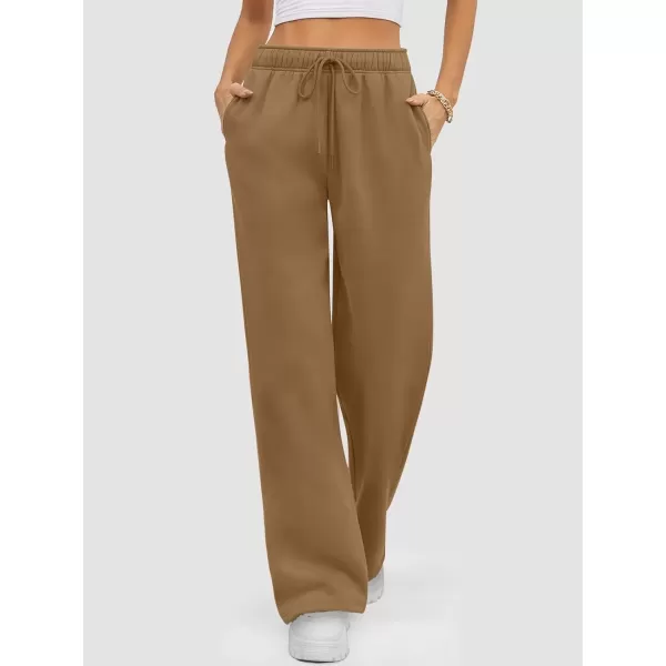 imageATHMILE Womens Sweatpants 2024 Baggy Wide Fleece Lined Straight Leg PantsCoffee Grey