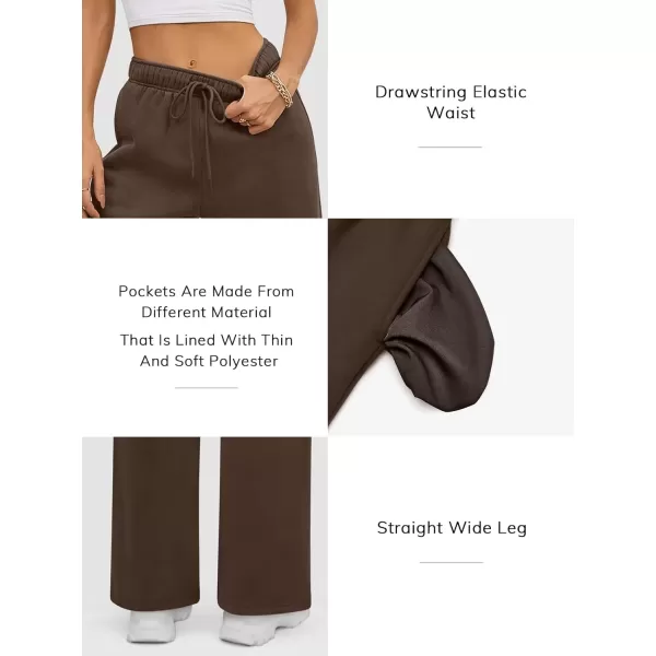 imageATHMILE Womens Sweatpants 2024 Baggy Wide Fleece Lined Straight Leg PantsBrown