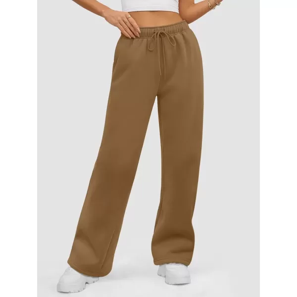 imageATHMILE Womens Sweatpants 2024 Baggy Wide Fleece Lined Straight Leg PantsCoffee Grey