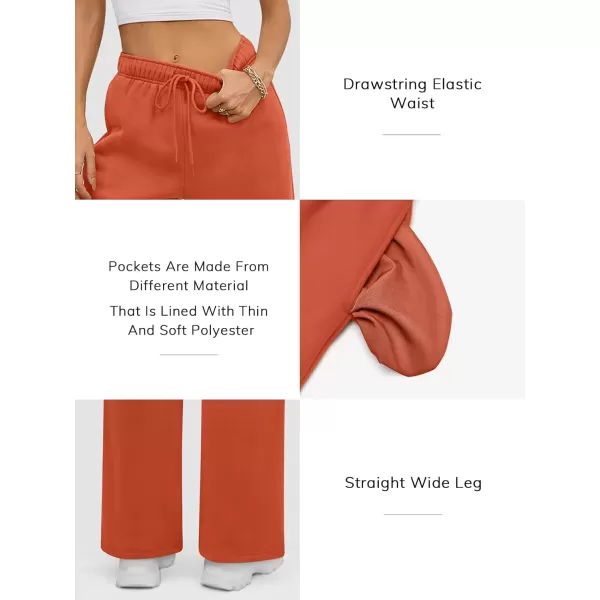 imageATHMILE Womens Sweatpants 2024 Baggy Wide Fleece Lined Straight Leg PantsOrange