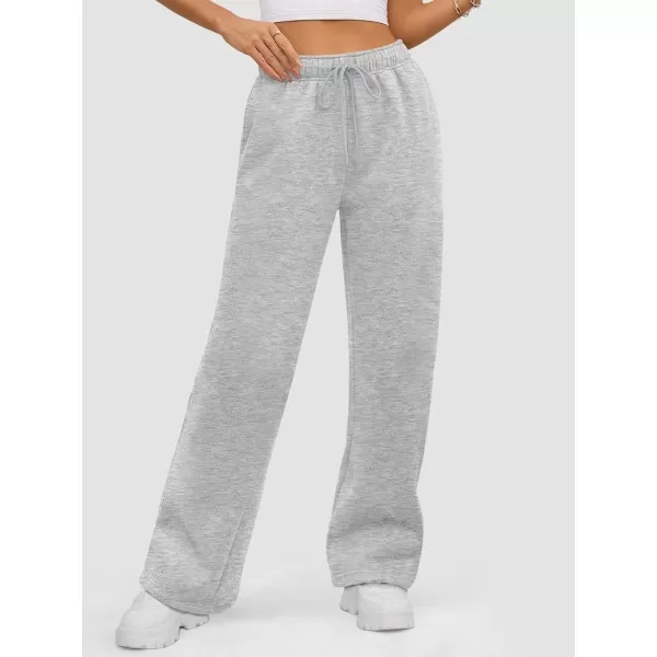 imageATHMILE Womens Sweatpants 2024 Baggy Wide Fleece Lined Straight Leg PantsGrey