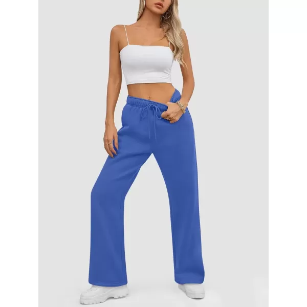 imageATHMILE Womens Sweatpants 2024 Baggy Wide Fleece Lined Straight Leg PantsBlue