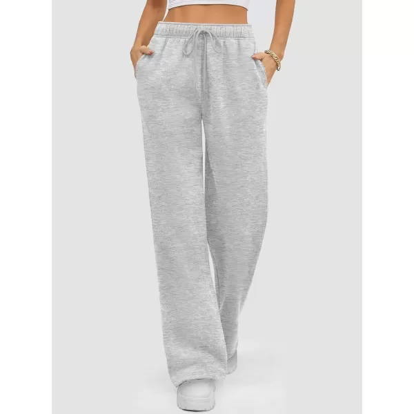 imageATHMILE Womens Sweatpants 2024 Baggy Wide Fleece Lined Straight Leg PantsGrey