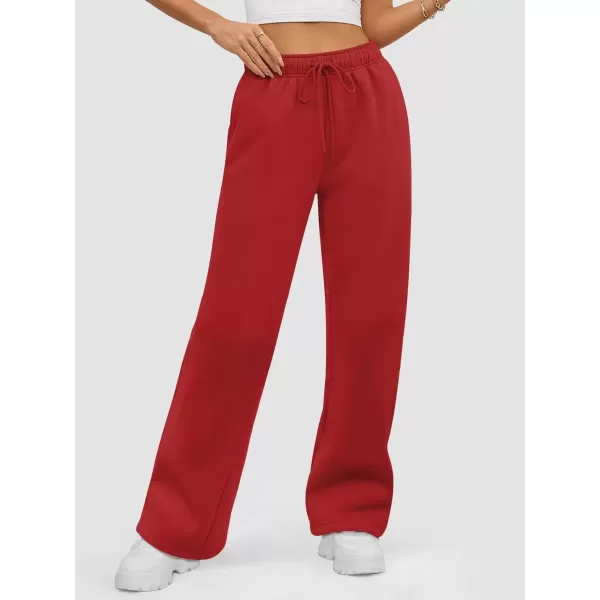 imageATHMILE Womens Sweatpants 2024 Baggy Wide Fleece Lined Straight Leg PantsWatermelonred