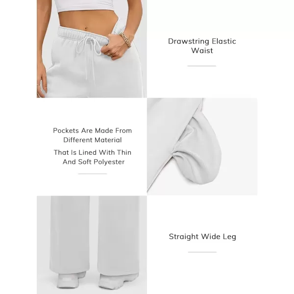 imageATHMILE Womens Sweatpants 2024 Baggy Wide Fleece Lined Straight Leg PantsWhite