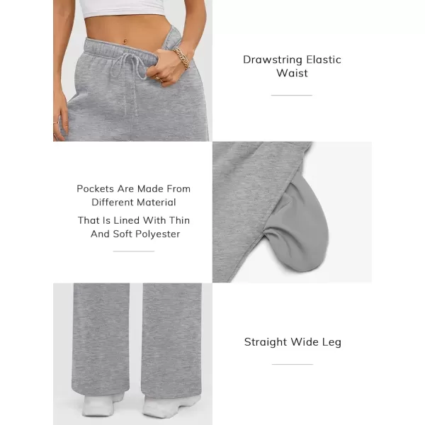 imageATHMILE Womens Sweatpants 2024 Baggy Wide Fleece Lined Straight Leg PantsDark Grey