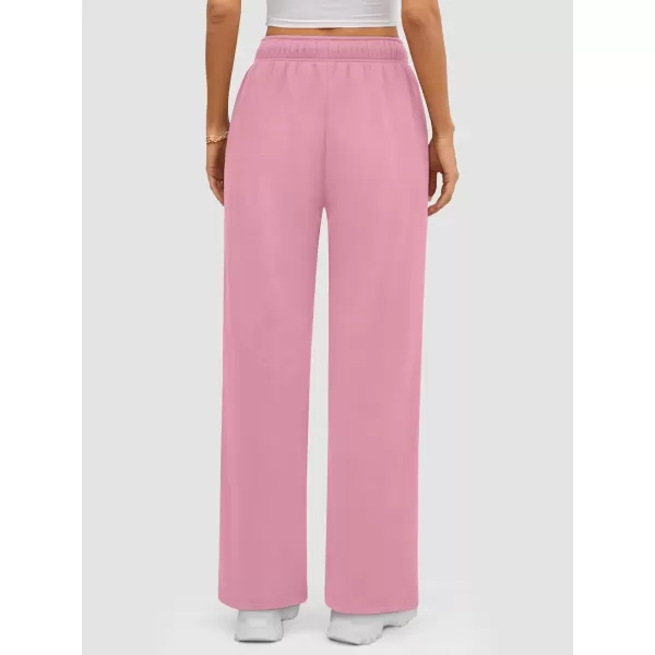 imageATHMILE Womens Sweatpants 2024 Baggy Wide Fleece Lined Straight Leg PantsPink