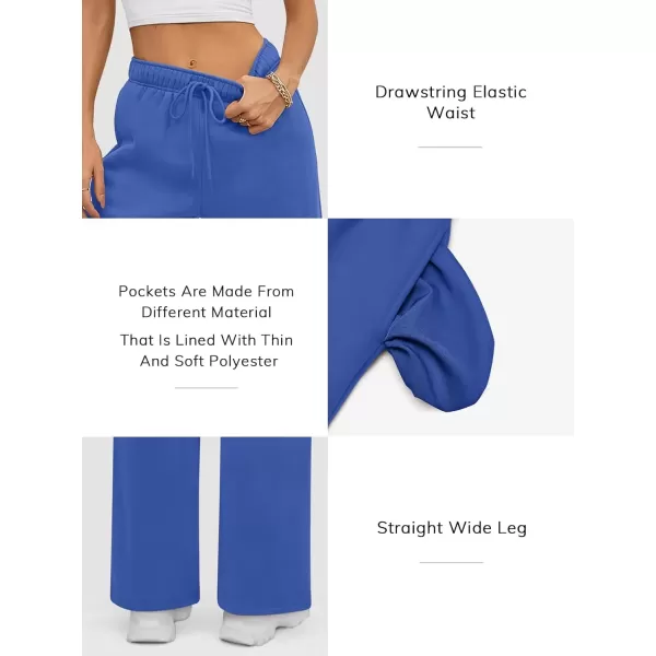 imageATHMILE Womens Sweatpants 2024 Baggy Wide Fleece Lined Straight Leg PantsBlue