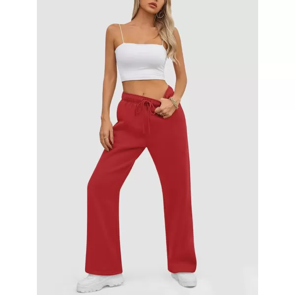 imageATHMILE Womens Sweatpants 2024 Baggy Wide Fleece Lined Straight Leg PantsWatermelonred