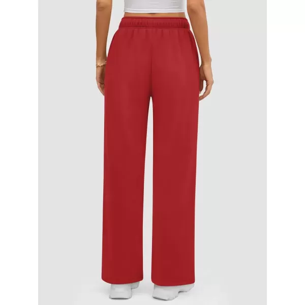 imageATHMILE Womens Sweatpants 2024 Baggy Wide Fleece Lined Straight Leg PantsWatermelonred