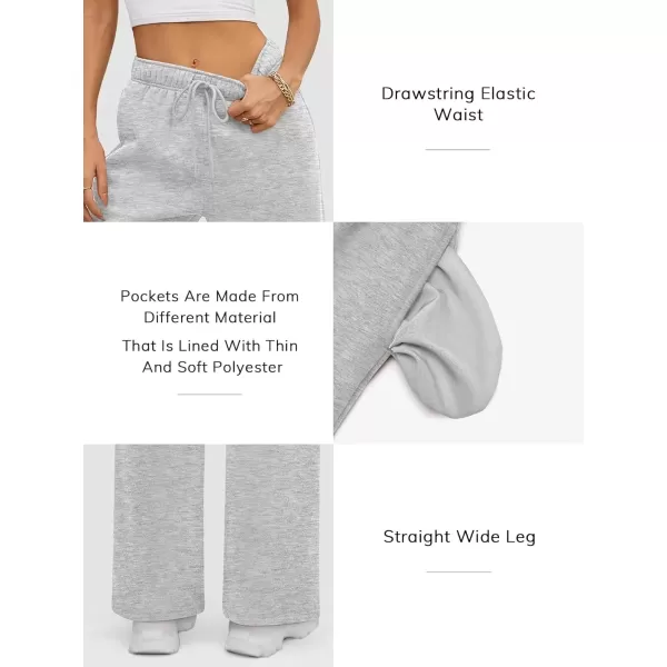 imageATHMILE Womens Sweatpants 2024 Baggy Wide Fleece Lined Straight Leg PantsGrey