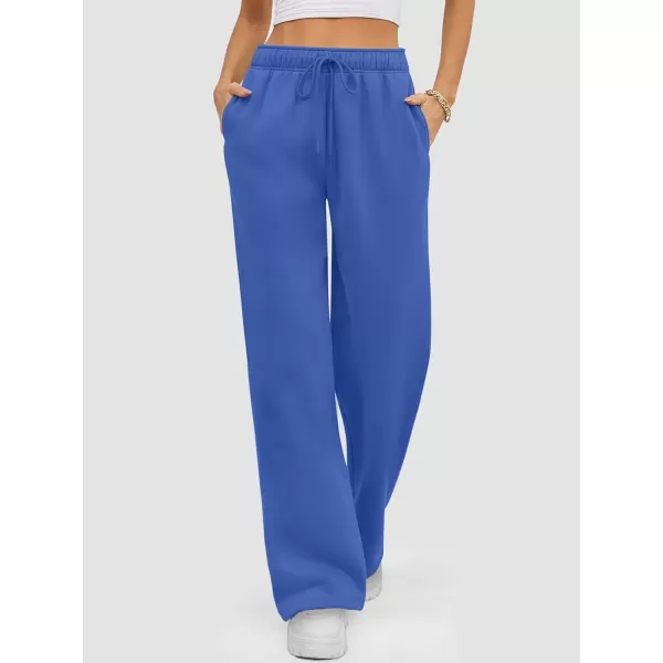 imageATHMILE Womens Sweatpants 2024 Baggy Wide Fleece Lined Straight Leg PantsBlue