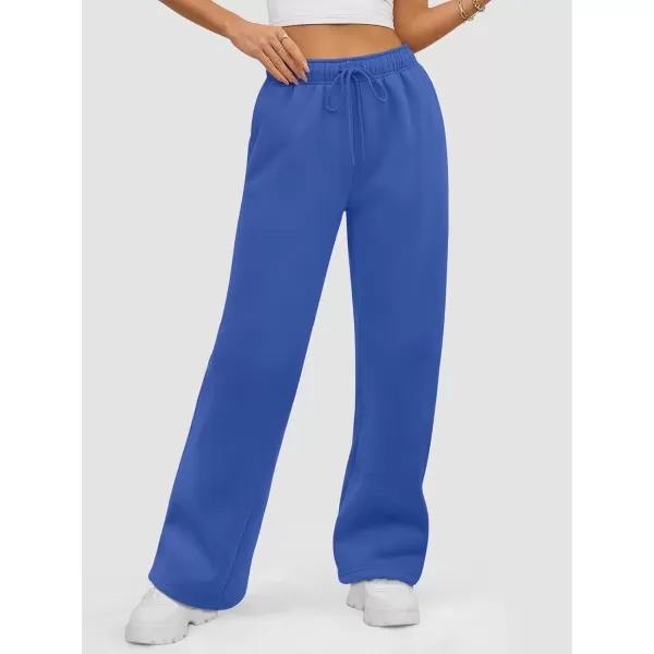 imageATHMILE Womens Sweatpants 2024 Baggy Wide Fleece Lined Straight Leg PantsBlue