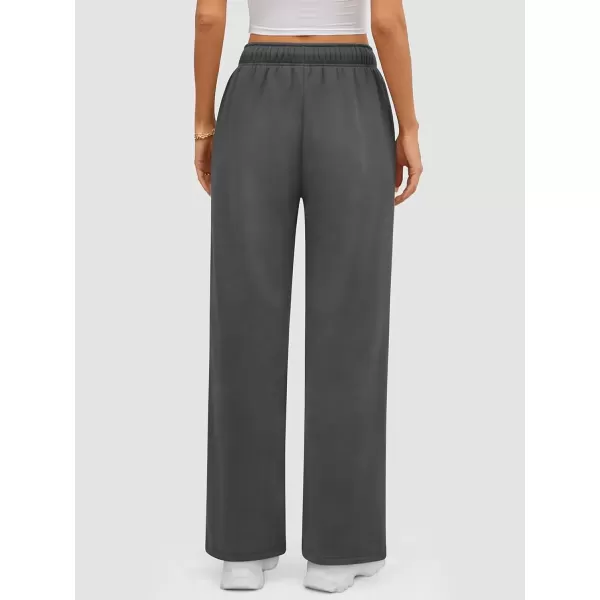 imageATHMILE Womens Sweatpants 2024 Baggy Wide Fleece Lined Straight Leg PantsBlack Grey