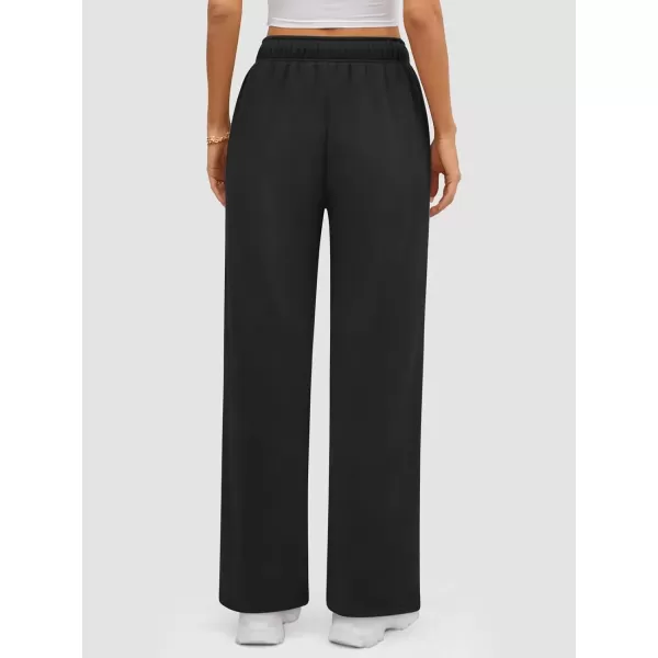 imageATHMILE Womens Sweatpants 2024 Baggy Wide Fleece Lined Straight Leg PantsBlack