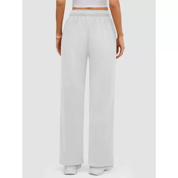 imageATHMILE Womens Sweatpants 2024 Baggy Wide Fleece Lined Straight Leg PantsWhite