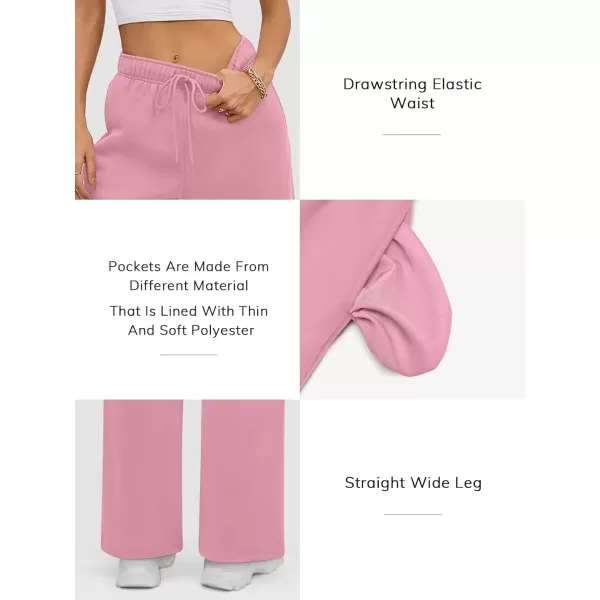 imageATHMILE Womens Sweatpants 2024 Baggy Wide Fleece Lined Straight Leg PantsPink