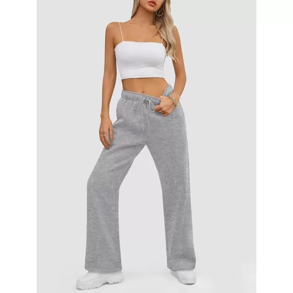 imageATHMILE Womens Sweatpants 2024 Baggy Wide Fleece Lined Straight Leg PantsDark Grey