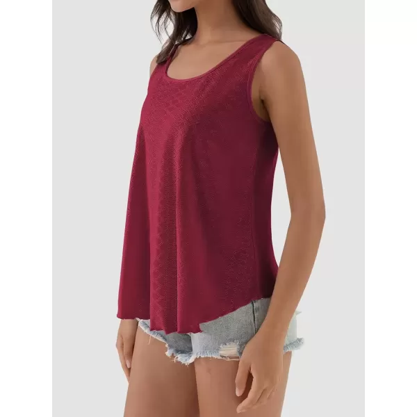 imageATHMILE Womens Tank Tops Sleeveless Eyelet Embroidery Scoop Neck Loose Fit Casual Summer FlowyWinered