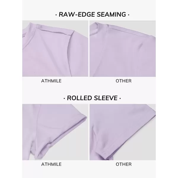 imageATHMILE Womens Tops Summer Casual Basic Short Sleeve Crewneck Crop Tops 2024 TShirtsPurple