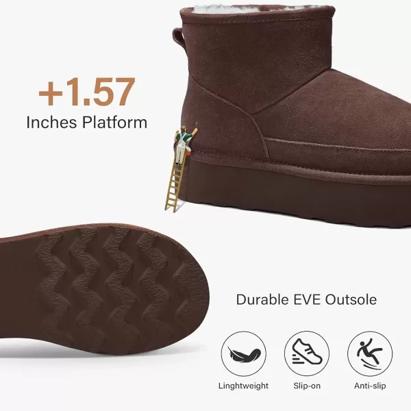 imageATHMILE Boots for Women Suede Platform Boot Winter Warm Ankle Snow Womens Boots Classic Ultra Mini Comfortable Slip On Outdoor Fashion 202401taupe