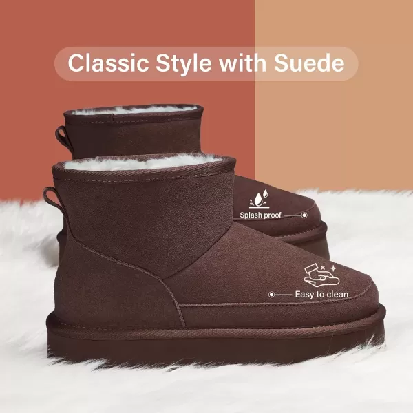 imageATHMILE Boots for Women Suede Platform Boot Winter Warm Ankle Snow Womens Boots Classic Ultra Mini Comfortable Slip On Outdoor Fashion 202401taupe
