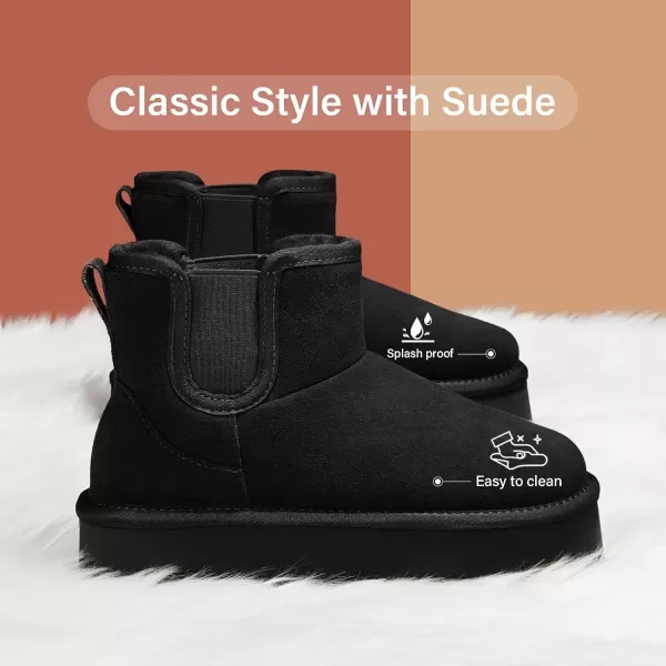 imageATHMILE Boots for Women Suede Platform Boot Winter Warm Ankle Snow Womens Boots Classic Ultra Mini Comfortable Slip On Outdoor Fashion 202402black