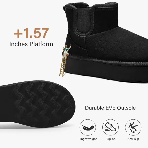 imageATHMILE Boots for Women Suede Platform Boot Winter Warm Ankle Snow Womens Boots Classic Ultra Mini Comfortable Slip On Outdoor Fashion 202402black