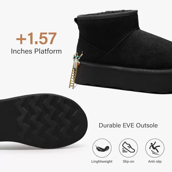 imageATHMILE Boots for Women Suede Platform Boot Winter Warm Ankle Snow Womens Boots Classic Ultra Mini Comfortable Slip On Outdoor Fashion 2024Black